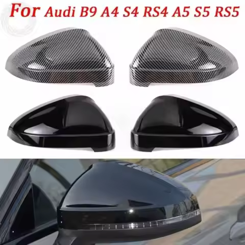 Carbon Fiber Side Mirror Caps for Audi A4/A5/S4/RS4/B9/B9.5 2017-2023 - Wing Design New