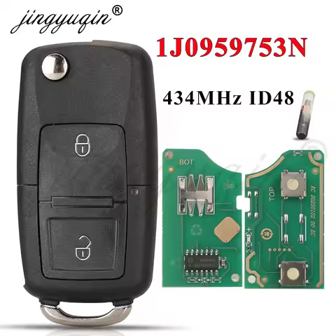 Jingyuqin 1J0959753N Remote Car Key 433Mhz ID48 For VOLKSWAGEN VW Beetle Bora Golf SEAT Toledo SKODA