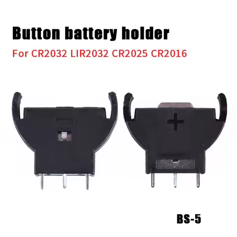 5-50 Pcs Semi-circular Coin Cell Case CR 2032 2025 Button Battery Holder 3V Batteries Box 3-pin for 