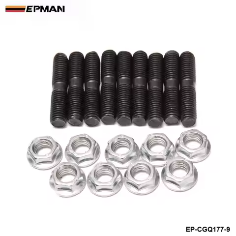 EPMAN 9 x Turbo Studs + Lock Nut For Nissan S13 S14 S15 SR20 CA18 T2 T25 T28 Turbocharge EP-CGQ178