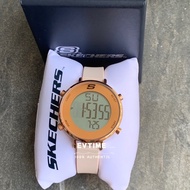 Skechers SR6168 Magnolia Women's Quartz Digital Rose Gold-Tone Case Blush Pink Silicone Strap Watch