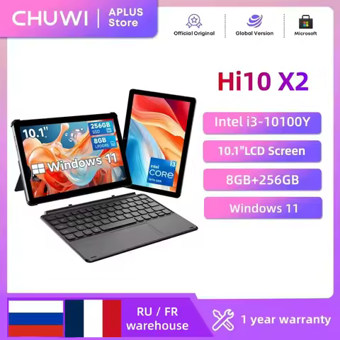 CHUWI Hi10 X2 Tablets Dual-Core Intel 10th i3-10100Y 8GB RAM 256GB ROM Intel UHD Graphics 615 10.1" 