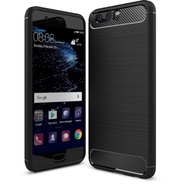 Carristo Huawei P10 Plus P10+ Back Case Cover Carbon Fiber Brushed TPU Silicone Soft Casing Phone Mo