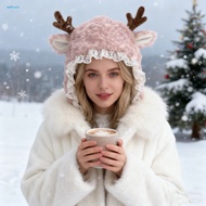 Winter Hat with Cartoon Deer Ears Comfortable Plush Deer Hat Cartoon Deer Ears Winter Hat with Plush