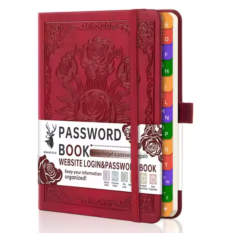 B6 Password Keeper Book 3D Embossed Cover 60 Sheets Inner Pages With A-Z Alphabet Tabs Website Login