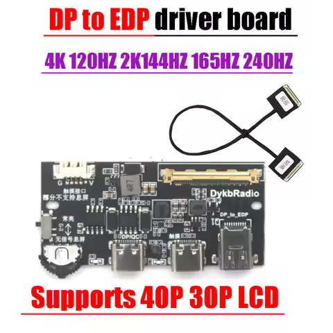 4K 120HZ DP to EDP driver board Signal Adapter 2K 144HZ 240HZ 60HZ 30pin 40pin LCD display Screen la