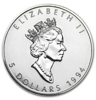 加拿大 1994 楓葉銀幣 1 盎司 31.1 克 純銀 97226