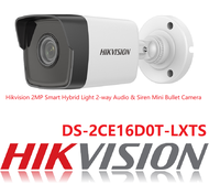 Hikvision DS-2CE16D0T-LXTS Hikvision 2MP Smart Hybrid Light 2-way Audio & Siren Mini Bullet Camera