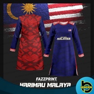 PADU [MUSLIMAH] FAZZ HM04 - BAJU HARIMAU BLUE RED MERDEKA MALAYSIA