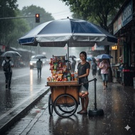 TENDA DOUBLE LAYER UMBRELLA 300cm 280cm 260cm 240cm 220cm 200cm 180cm - PLAIN Beach Umbrella Cafe Um