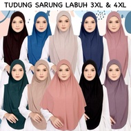 TUDUNG SARUNG 3XL DAN 4XL MOSSCREPE LABUH TUDONG SARONG SAIZ BESAR