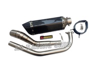 ชุดท่อ R15 ปี 2017 -2023 ชุดท่อ MT15ชุดท่อ XSR155+ปลายท่อ AK 14 นิ้วเคฟล่า