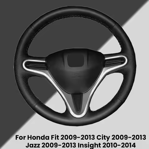 Nappa leather Customized Car Steering Wheel Cover For Honda Fit 2009-2013 City Jazz Insight Car Acce