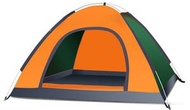 全城熱賣 - 踏險者戶外帳篷全自動速開露營沙灘野外帳篷（墨綠拼橙）（1-2人單門無天窗）