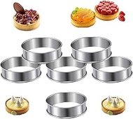 BluVast Pancake mould, fried egg mould, 6 pieces, 8 cm / 3.15 inches, stainless steel pancake mould,