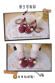 BJD doll shoes Lovely stars leather shoes uniform shoes MDD milk tea body Bear sister rabbit bean red wood GL doll accessories