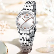 CURREN Top Brand Original Diamond Fashion Ladies Quartz Watch Stainless Steel Outdoor Sport Waterproof Lady Design Clock Watch