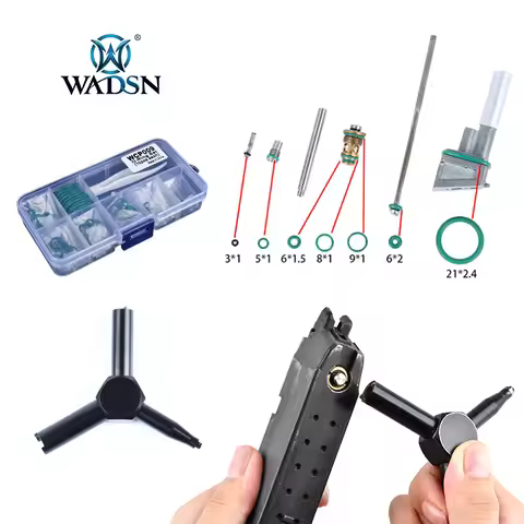 Tactical Airsoft Magazine Fluorine Rubber O Ring Pistol for GBB Marui TM Glock 17 Set Green Flat Sil