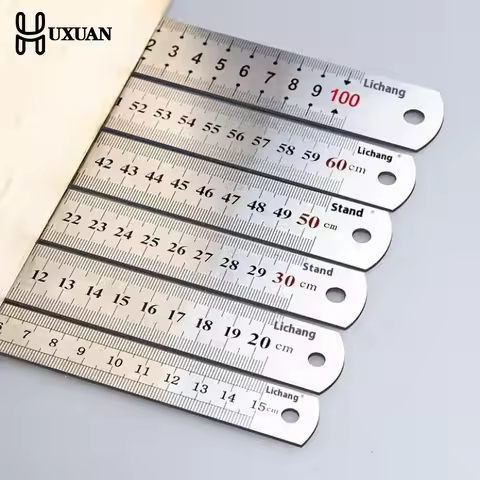 15-50cm Metal Straight Ruler Stainless Steel Ruler Stationery Drafting Supplies Hand Tools Precision
