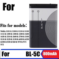 แบตเตอรี่ หมาะสำหรับ Nokia BL-5C Nokia 1101/1100/1110/1110i/1112/1200/1208/1600/1650/2310/2600/2700/