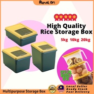 5/10/15kg Rice Bucket Food Storage Box Rice Storage Food Container Bekas Beras Plastik 米桶food cover