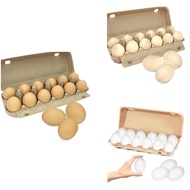 【HOT-Sale!】 12 Pcs Wooden Eggs Painted Fake Easter Eggs Unpainted Fake Wooden Eggs for CraftsEaster 