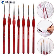 NOBELJIAOO 6/7pcs/set Professional Sable Hair Paint Brush Set Gouache Oil Painting Brush Miniature A