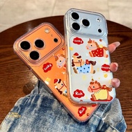 3 small Horses of Chai Fu suitable for 17/16 pro/15/14/17 pro max transparent mobile phone cases