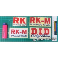 RK Takasago Chain / RK-M / DID Racing Chain Sticker Cutting Overlapping Reflective rk-m fk did takas
