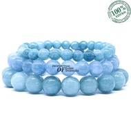 Blue Aquamarine Stone Bracelet natural Stone Agate Bracelet/ Men's Bracelet/ Women's Bracelet/ Blue 