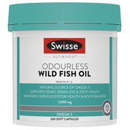 Swisse Odourless Wild Fish Oil 1000mg 200 Capsules
