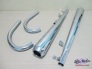 EXHUAST MUFFLER &amp; HEADER PIPE CHROME SET Fit For  HONDA C95 CA95 C92 CA92 #ท่อไอเสีย คอท่อไอเสีย ทรง PT ชุบโครเมี่ยม