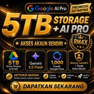 BUAT VIDEO PANTAS / GOOGLE FLOW AI 1000 CREDIT / AI PRO / 5TB STORAGE / GEMINI PRO / Own Email / STO