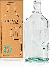 2 Litre Glass Water Bottle - 100% Recycled Glass Refrigerator Water Bottle - 2 Litre Glass Bottle wi