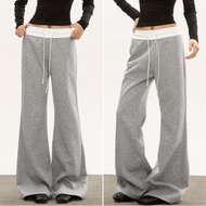 Korean Baggy Lazy Gray Sports Sweatpant Women Jazz Dance Loose Casual Wide Leg Trousers