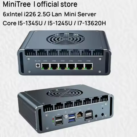 Fan Cooling Mini Firewall Server 6xi226 2.5G Lan Intel Core i7-13620H i7-1265U PFsense Ubuntu Mini P