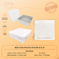 Kotak Box Nasi  18 x 18 MITRAKU POLOS  350GSM / Dus Nasi Kotak Uk 18 x 18 ISI 50PCS