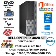 Dell OptiPlex 3020 SFF Intel i3/i5/i7 4th Gen - 8GB RAM 256GB SSD - Desktop PC Windows 10 Pro USED
