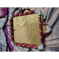 Indian Engagement Tray Deco 14''  Red&silver