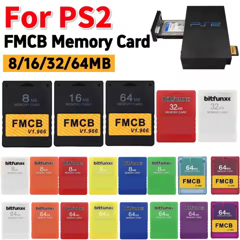 Expansion Cards FMCB Free McBoot Card V1.966 8MB/16MB/32MB/64MB Memory Card for PS2 FMCB Saver