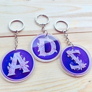 GANTUNGAN 3D Flower Initial Keychain | Custom Keychains | Premium Elegant | Keychain