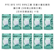 PFE BFE VFE 99%三層兒童/小童抗菌防護口罩 (125mm) (5枚裝)(袋裝口罩) 十包