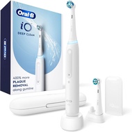 Oral-B iO Deep Clean Rechargeable Electric Powered Toothbrush, White with iO Series 3 Limited, 2 Bru
