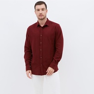 KEMEJA MEN'S SHIRT M231 Men's Cotton Pique Long Shirt Maroon 1792F - S JUMBO COOL PREMIUM PLAIN LATE