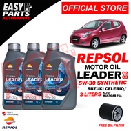 Repsol Leader C2C3 5W-30 Suzuki Celerio/Alto/Multicab F6A 3L with Free Oil Filter