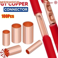 MSSUGC6 100Pcs GT Copper Terminal Connecting Tube, Brass Hole Passing Wire Terminal Crimp, Cable Con