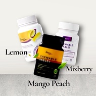 💯Original Fibrefit Chewable Gum  Gula Gula Berperisa Lemon | Mixberry | Mango Peach