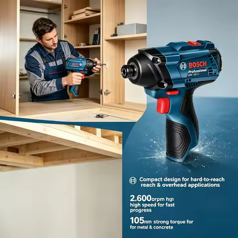 BOSCH GDR120-LI Impact Driver Wrench 12V Professional Cordless 1/4in 100Nm Electril Screwdriver Powe