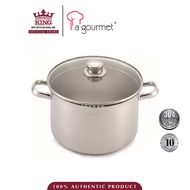 La gourmet Cook & Pour 24 x 16cm Stainless Steel High Casserole with Glass Lid, 6.8L (IH)