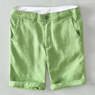 P-4 Pantalones Cortos De Lino Puro Para Hombre,กางเกงขาสั้น Holgados A La Moda Para Vacacaciones En La Playa, Informales, Y2894 Talla Grande, 100%